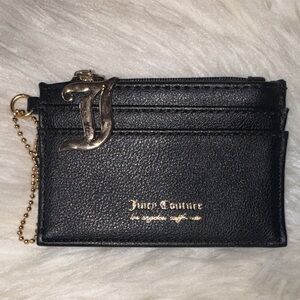 Juicy Couture Black Card Wallet with Gold Chain EUC